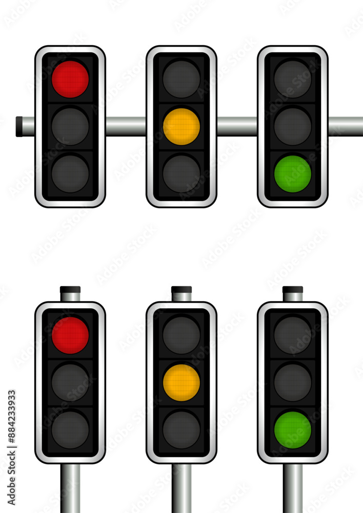 Ampel Vektoren-Set mit Texturen, Traffic-Light textured