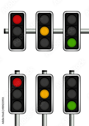 Ampel Vektoren-Set mit Texturen, Traffic-Light textured