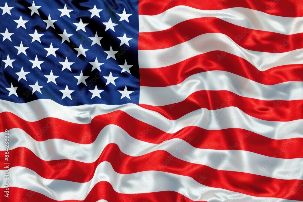 Obraz premium Striking Big usa flag. Pride nation states. Generate Ai