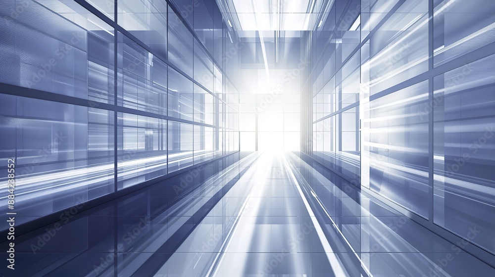 Futuristic Abstract Background with Light Rays and Shiny Glass Surface, Digital Environment Concept Futuristic Abstract Background with Light Rays and Shiny Glass Surface, Digital Environment Concept