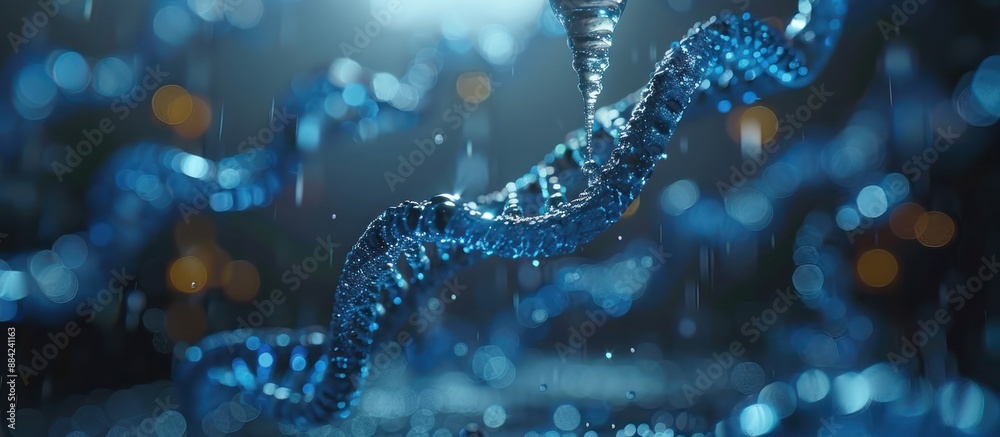 Blue DNA Double Helix in Liquid Form Blue DNA Double Helix in Liquid Form