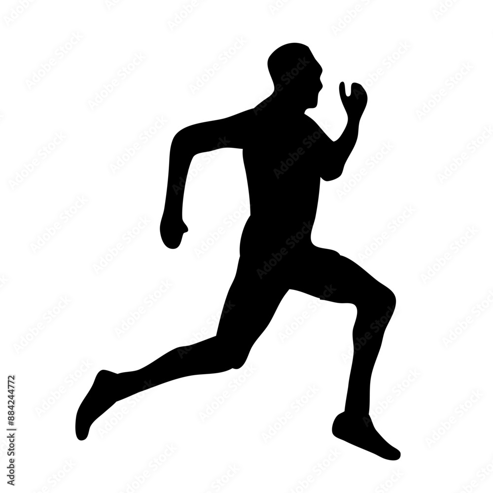 athlete running silhouette people vector athlete running silhouette people vector