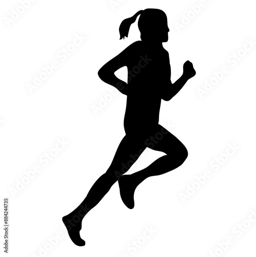 athlete running silhouette people vector  © Ibnu