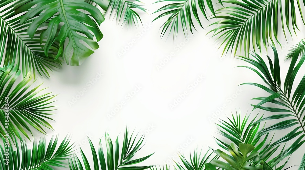 Lush foliage border with empty space for text Lush foliage border with empty space for text