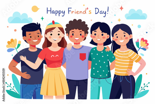 Celebrating International Friendship Day concept, vector illustration 