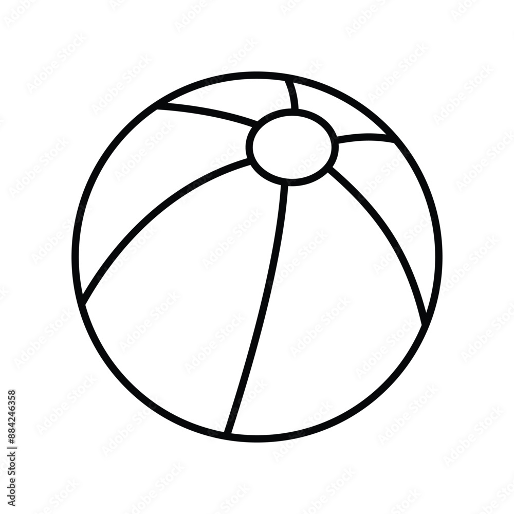 beach ball line icon with white background vector stock illustration beach ball line icon with white background vector stock illustration