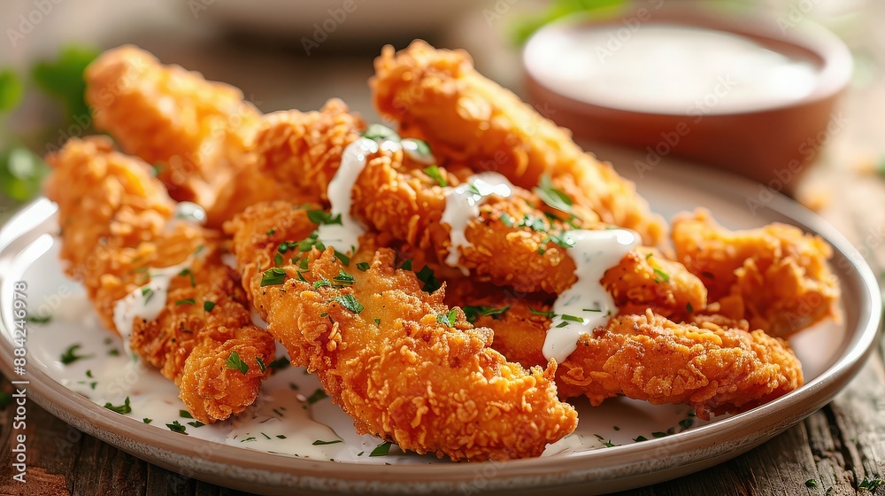 Crispy Chicken Tenders with Creamy Sauce Crispy Chicken Tenders with Creamy Sauce
