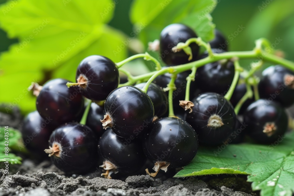 Aromatic Black currant berries. Nature leaf berry raw ripe. Generate Ai Aromatic Black currant berries. Nature leaf berry raw ripe. Generate Ai