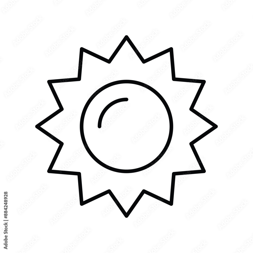 sun line icon with white background vector stock illustration sun line icon with white background vector stock illustration