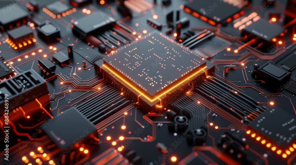 Central Computer Processors CPU concept. Motherboard digital chip. Central Computer Processors CPU concept. Motherboard digital chip.