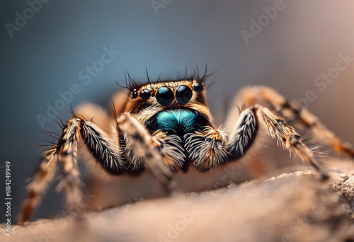 Closeup detail of a spider. Macro photo of a spider