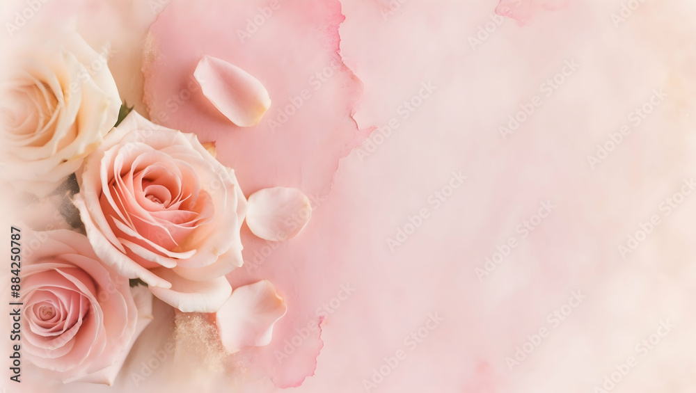 Naklejka premium pink roses background