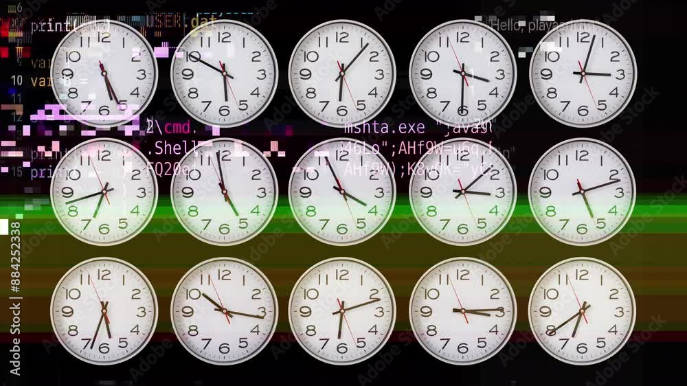 clock passing 12 hours in stop motion