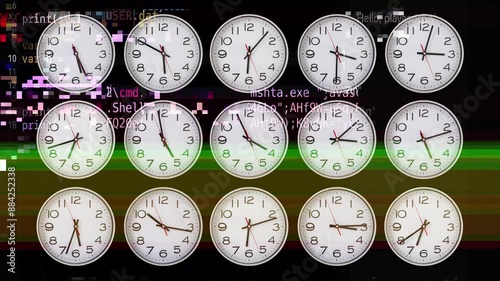 clock passing 12 hours in stop motion