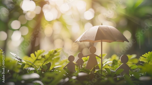 3D life insurance icon concepts a family, depicting intergenerational care and warmth.	