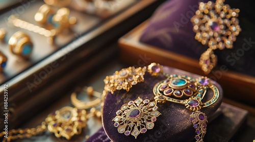 Peranakan jewelry showcases intricate patterns and a rich blend of Chinese, Malay, and Indonesian cultures. photo