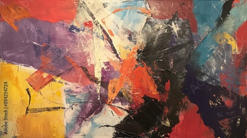 カラフルな油絵の現代アート_2