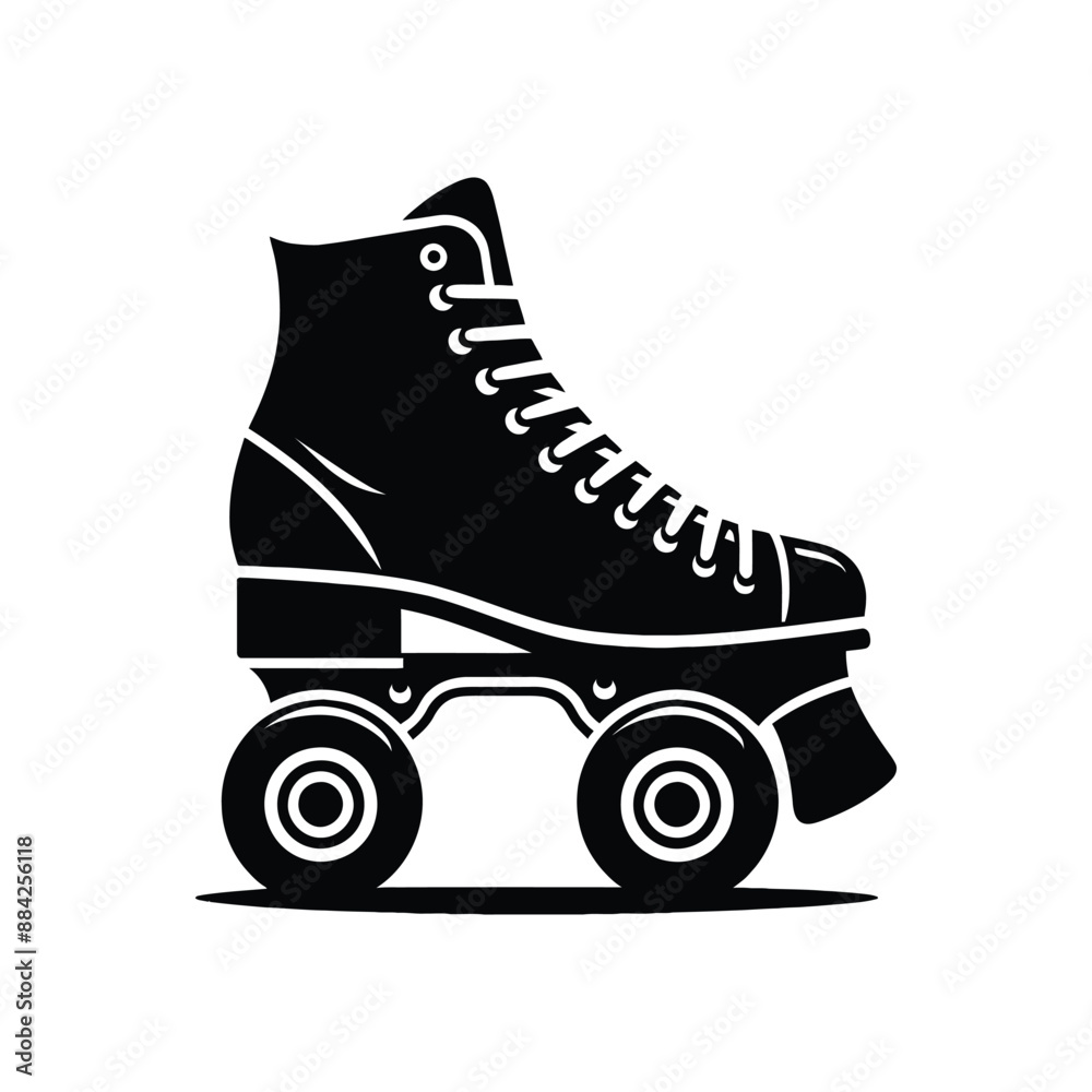 High-Quality Roller Skate Silhouette Vector Illustration - Ideal for Retro-Themed Sports and Recreation Projects High-Quality Roller Skate Silhouette Vector Illustration - Ideal for Retro-Themed Sports and Recreation Projects