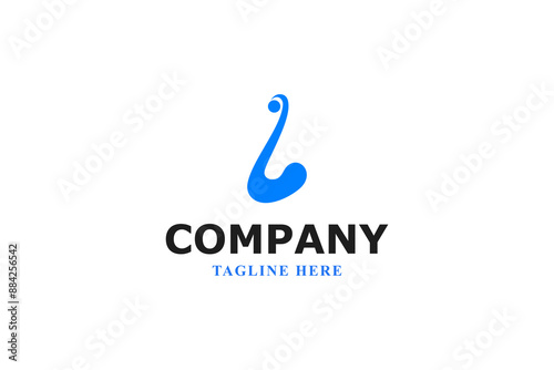 letter l water wave minimal logo