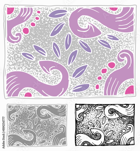 ornamental background in grunge and rough sketch style