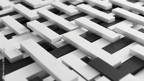 Wallpaper Mural Abstract Geometric Pattern with Black and White Elements. Torontodigital.ca