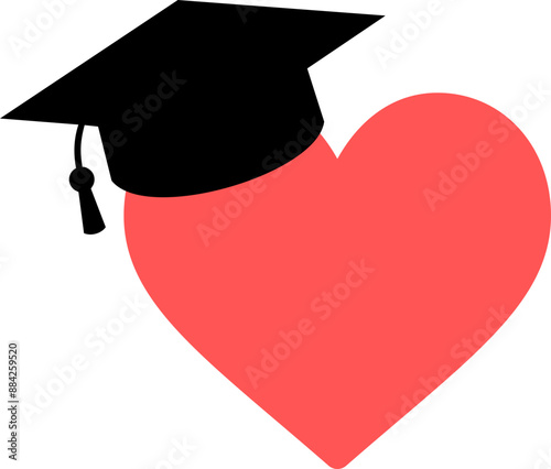 Graduation Cap Heart
