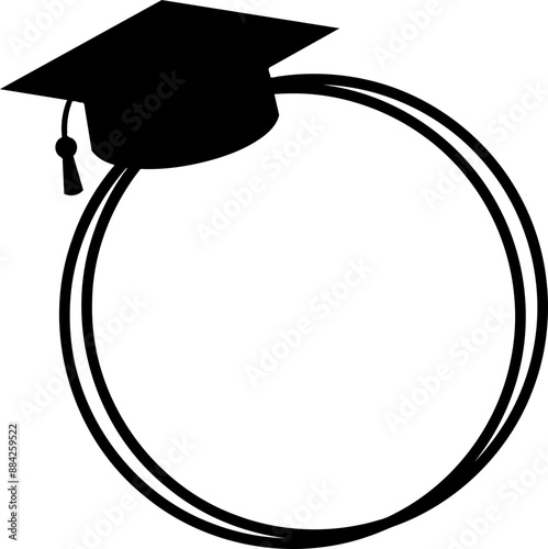 Graduation Cap Circle Border