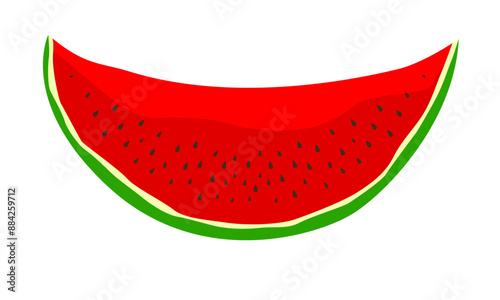 Sliced Watermelon Cartoon Summer Picnic Isolated