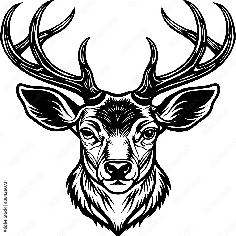 Naklejka premium deer head vector