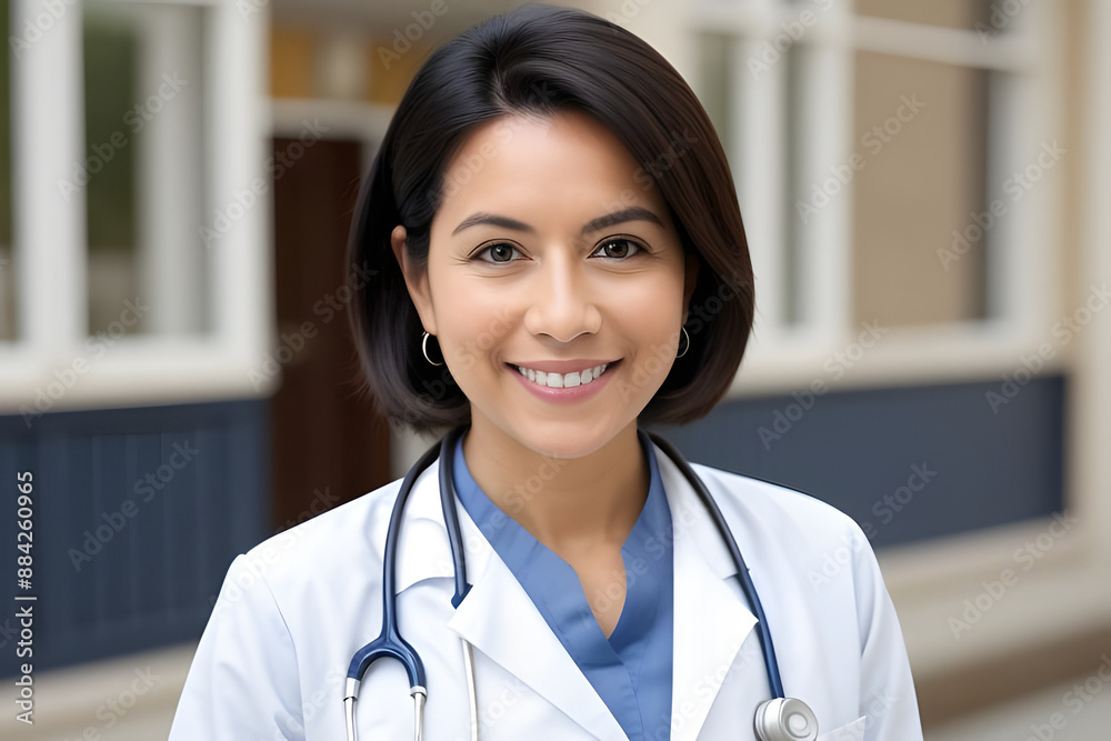 portrait of female doctor smiling portrait of female doctor smiling