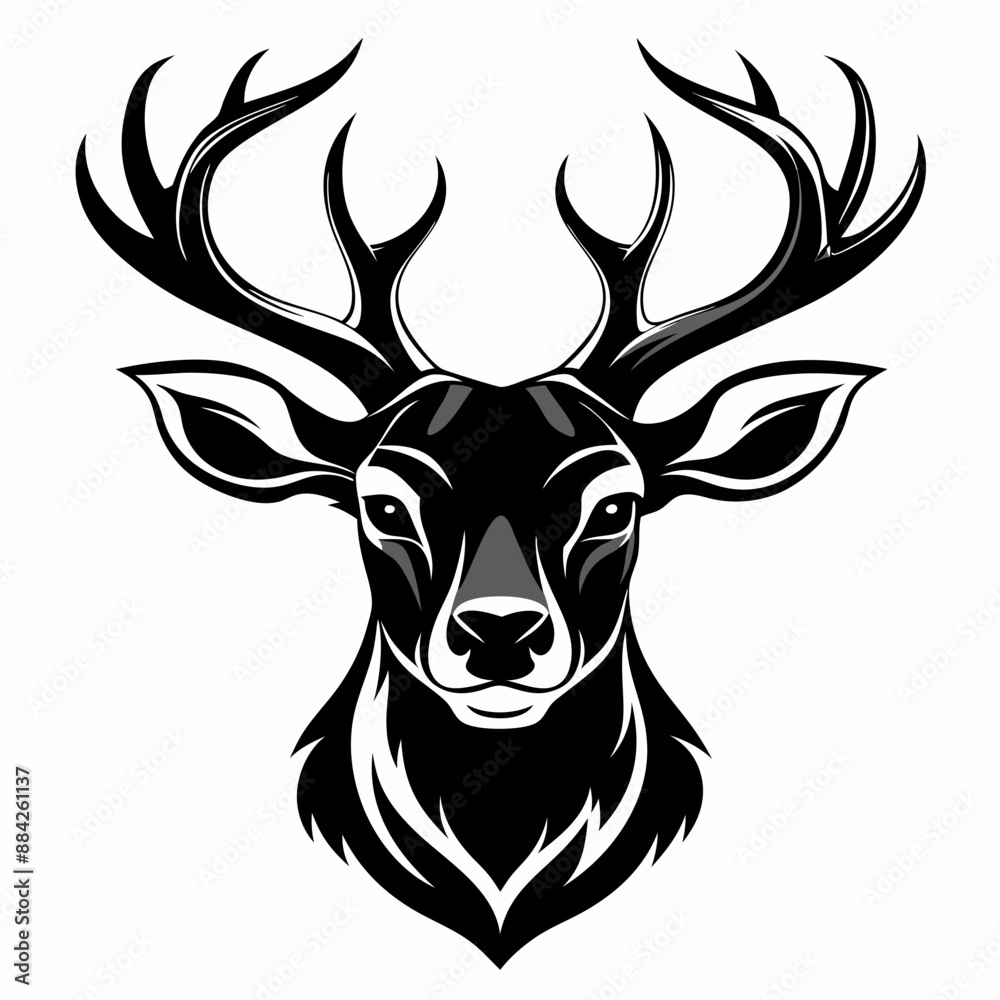 Naklejka premium deer head vector