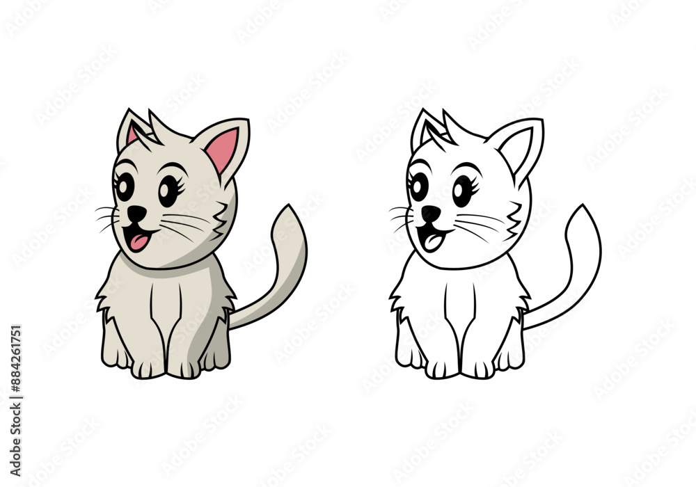 Cute Cat Cartoon Character Design Illustration vector eps format suitable for your design needs logo illustration animation etc Cute Cat Cartoon Character Design Illustration vector eps format suitable for your design needs logo illustration animation etc