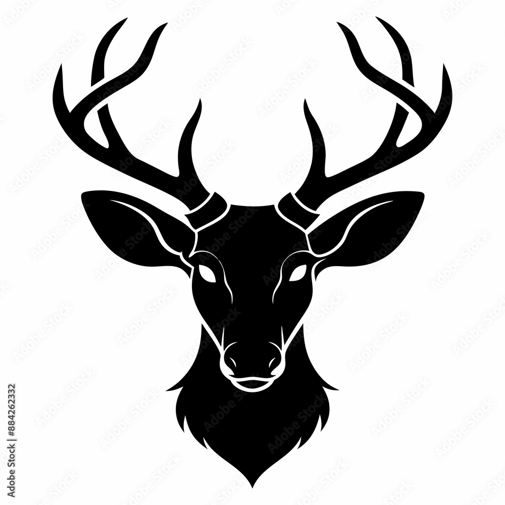 Naklejka premium deer head vector