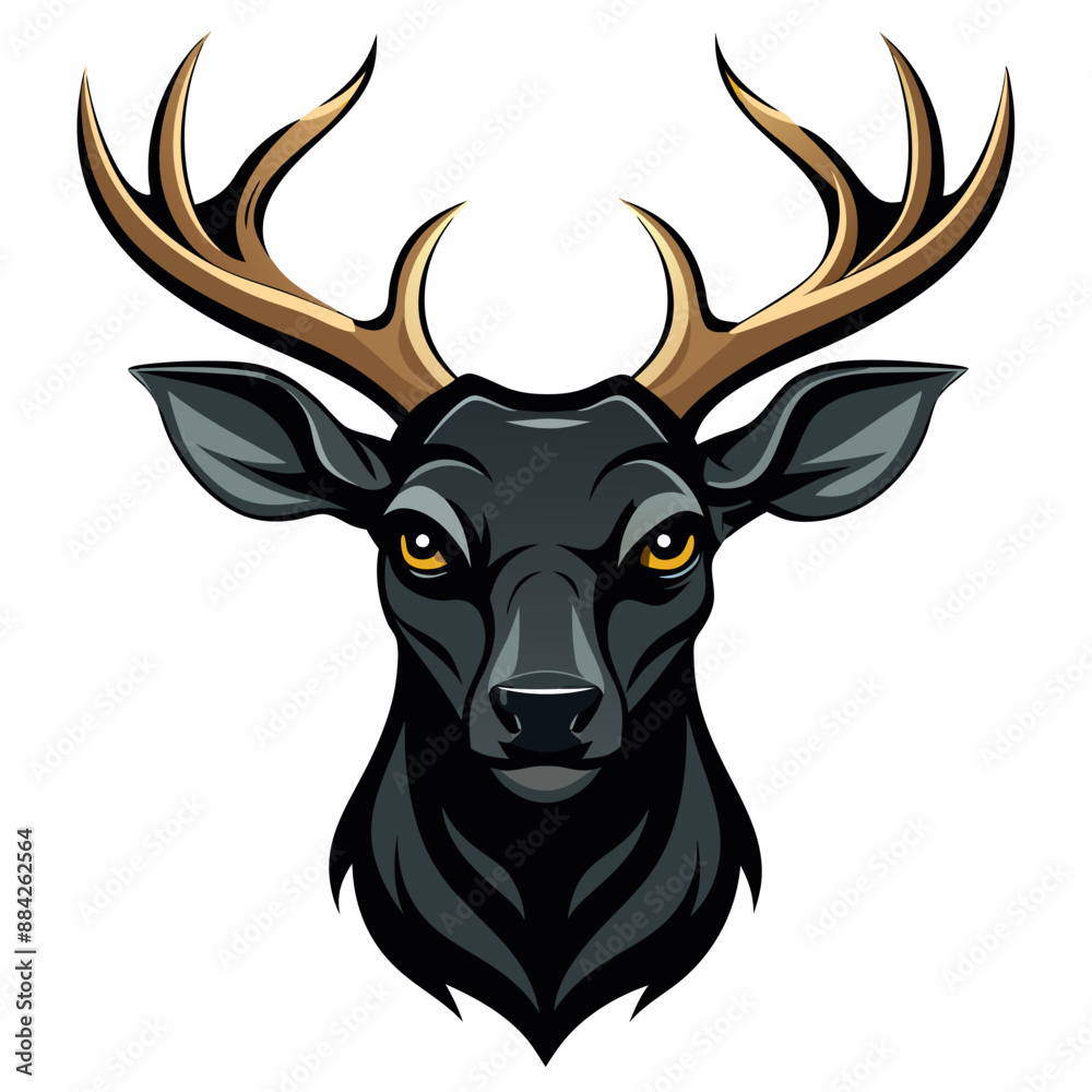 Naklejka premium deer head vector