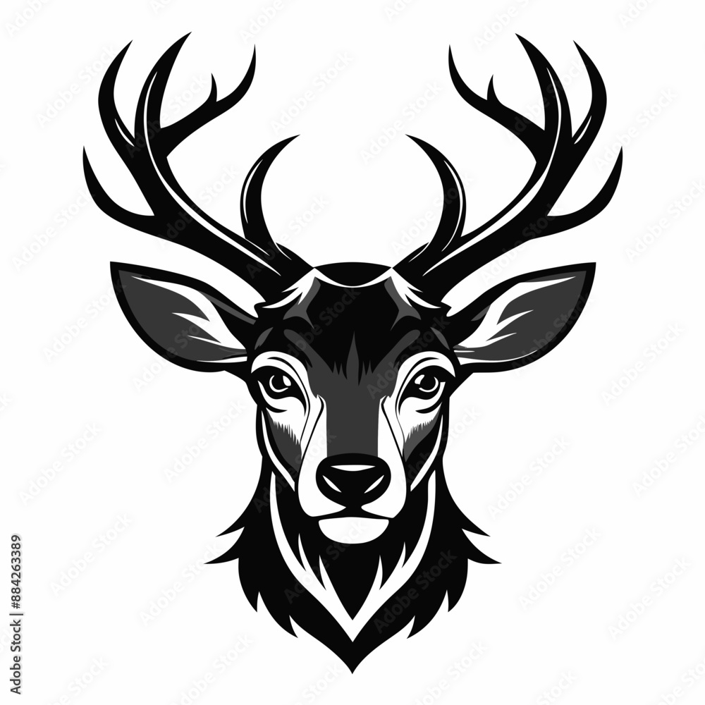 Naklejka premium deer head vector