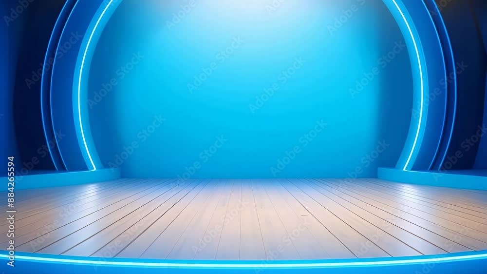 podium Futuristic showcase with platform for product displaying. Empty modern stage display. Seamless looping motion design. Video animation Ultra HD 4K 3840x2160
