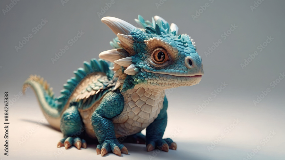 Fototapeta premium cute small colorful toy dragon