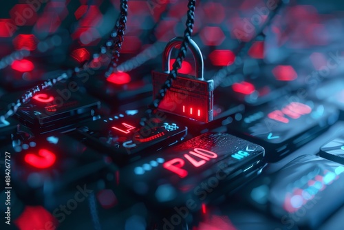 3d illustration of Data phishing concept, Hacker and Cyber criminals phishing stealing private personal data, password, email and credit card. Online scam, malware and password, Generative AI