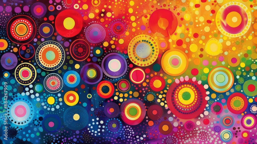 Abstract Background Featuring Bright Circles and Dots Abstract Background Featuring Bright Circles and Dots