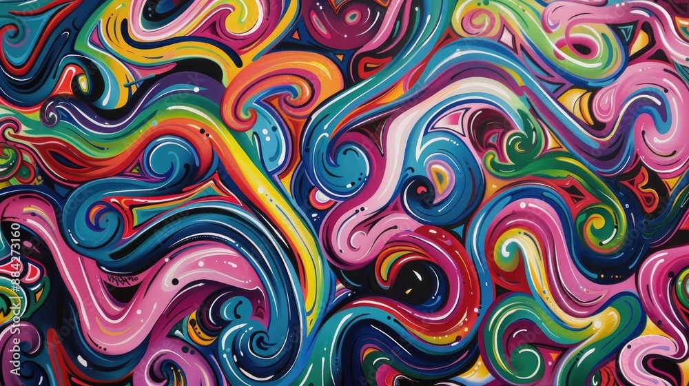 colorful squiggles background. Graphic design. Art, Modern, Abstract, Graffiti, rainbow color colorful squiggles background. Graphic design. Art, Modern, Abstract, Graffiti, rainbow color