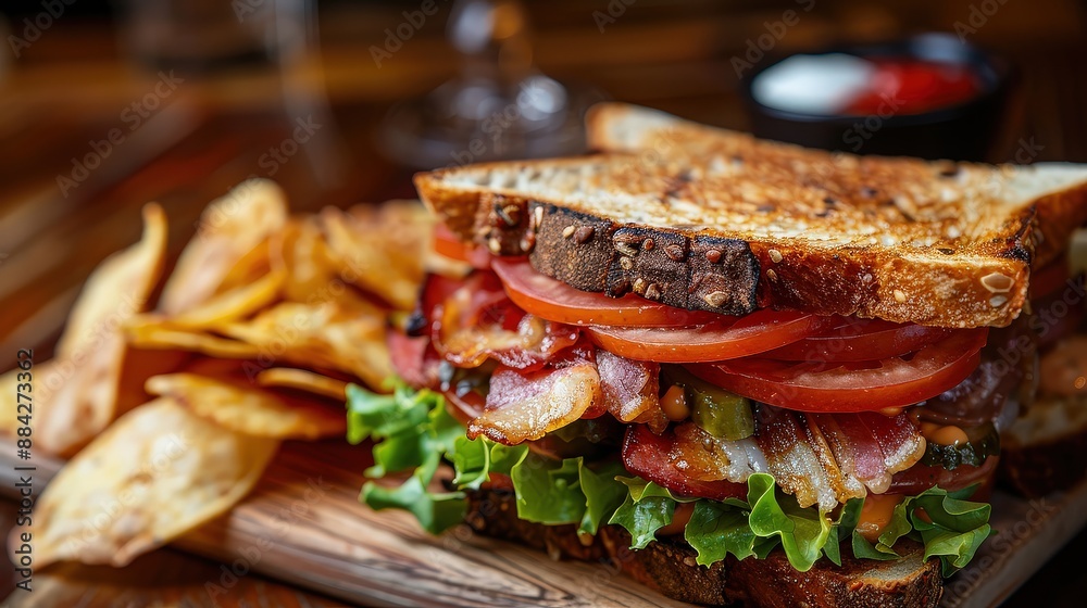 Delicious and Savory Bacon, Lettuce, and Tomato Sandwich Delicious and Savory Bacon, Lettuce, and Tomato Sandwich