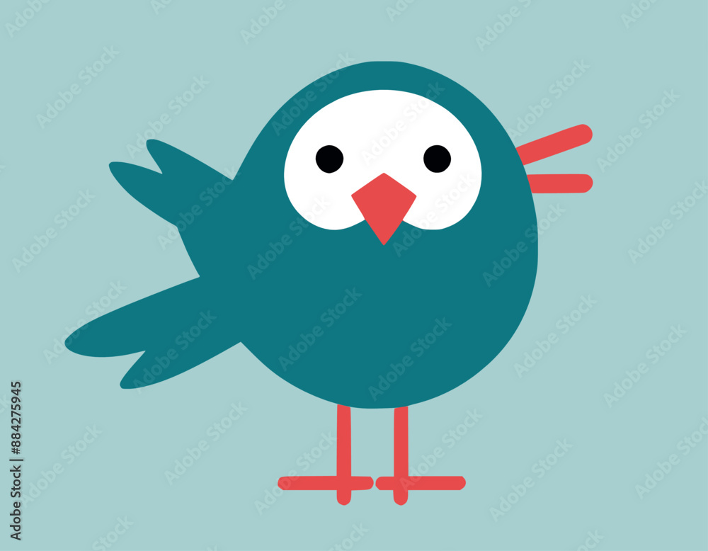 Bird simlple art geometric illustration. Icon, graphic symbol, part of image design . Animals and Africa