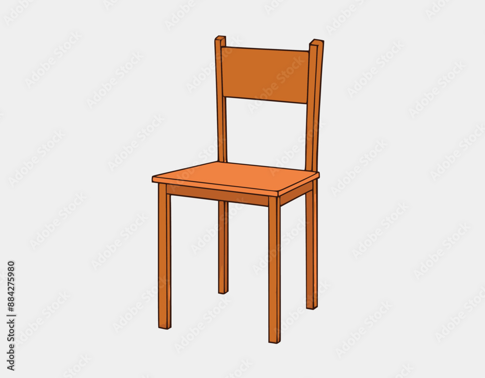brown wooden, chair / cartoon vector and illustration brown wooden, chair / cartoon vector and illustration