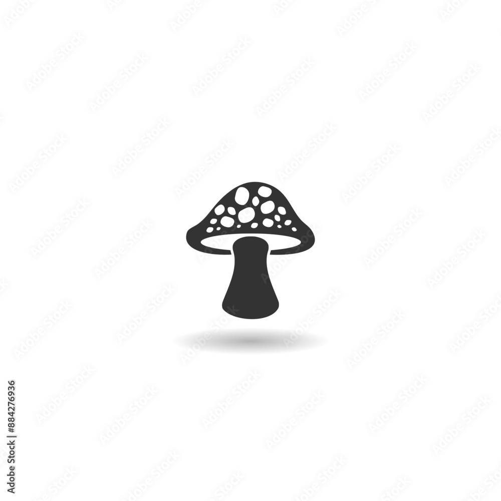Mushroom icon with shadow in trendy design style Mushroom icon with shadow in trendy design style