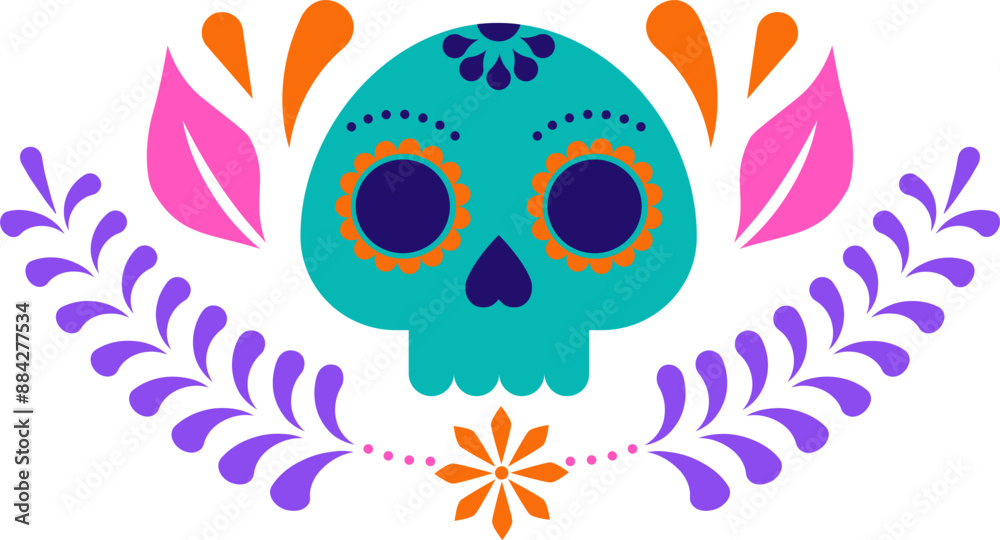 Fototapeta premium Mexican decorative floral border