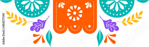 Mexican decorative floral border