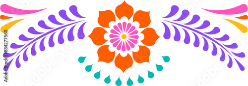 Mexican decorative floral border