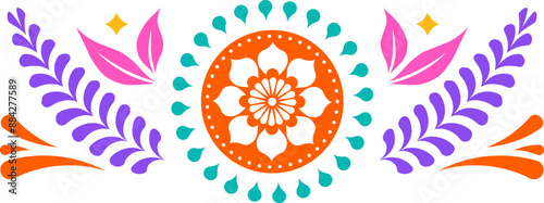 Mexican decorative floral border