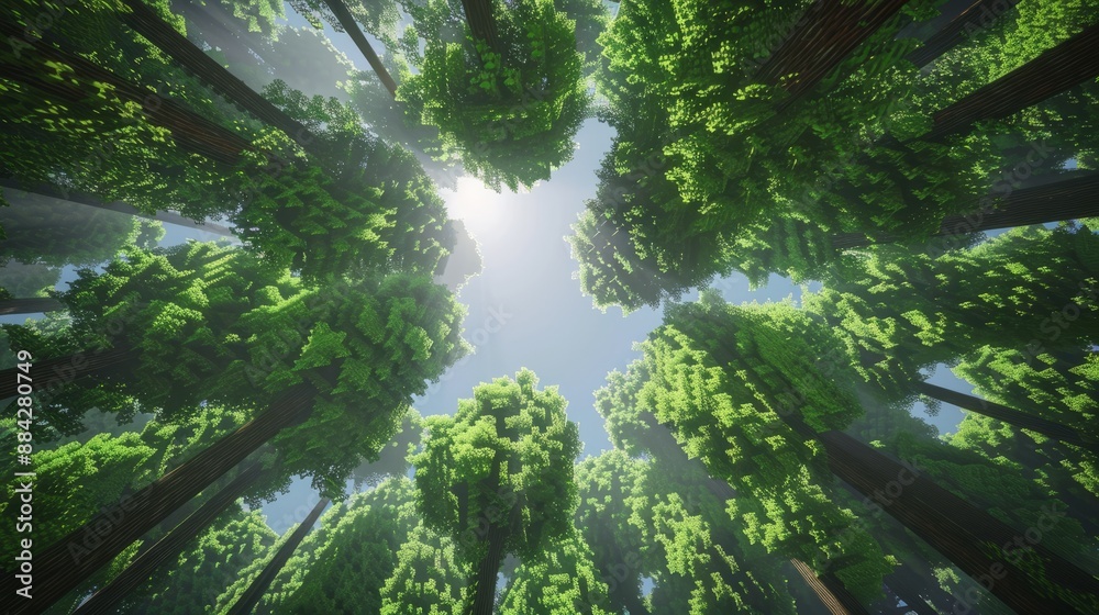 Fototapeta premium Looking Up Through a Canopy of Trees.