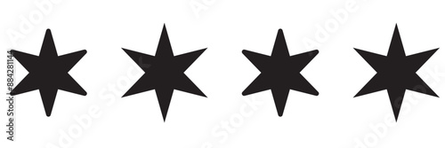 Star icon collection. Different star shapes. Black stars icon set. Sparkle star icon set. Vector illustration